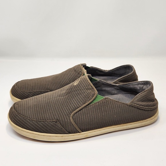 Olukai Mens Nohea Mesh Slip On Boat shoes Size 9.5 M Brown Green Comfort Casual main image 9